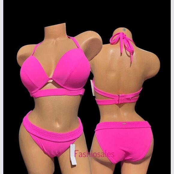Victorias Secret Swim Push Up Padded Underwire Bikini top & Bottom Set Pink - Picture 4 of 5